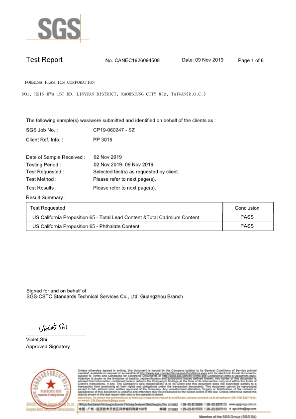 SGS Test Report